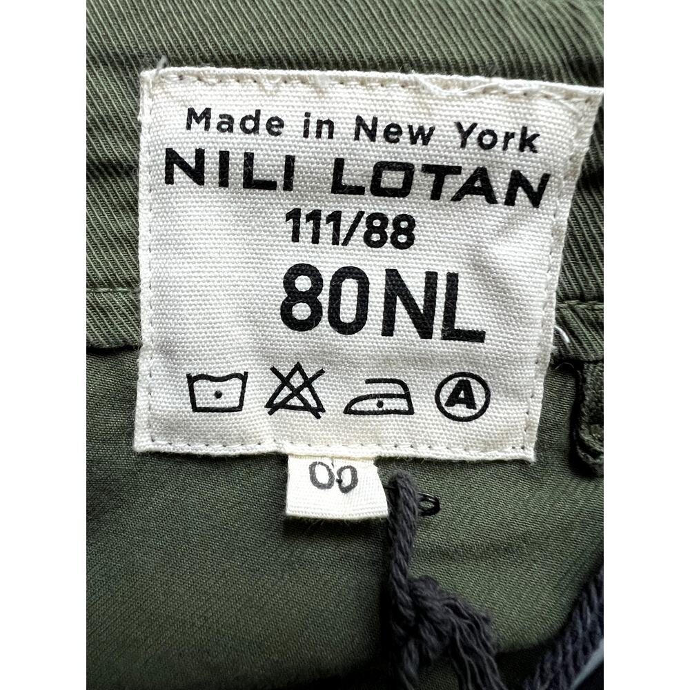 Nili Lotan Paris Pants Camo Green Cotton Size 00 New - Picture 8 of 9